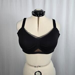 Honeylove Cross Over Bra Women's 44 C/D Removable Pads Wireless Black